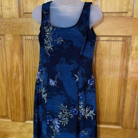 Ladies Scarlett Blue & Black Flowing Flower Floral Maxi Sleeveless Dress4 - 6 … - Picture 5 of 9